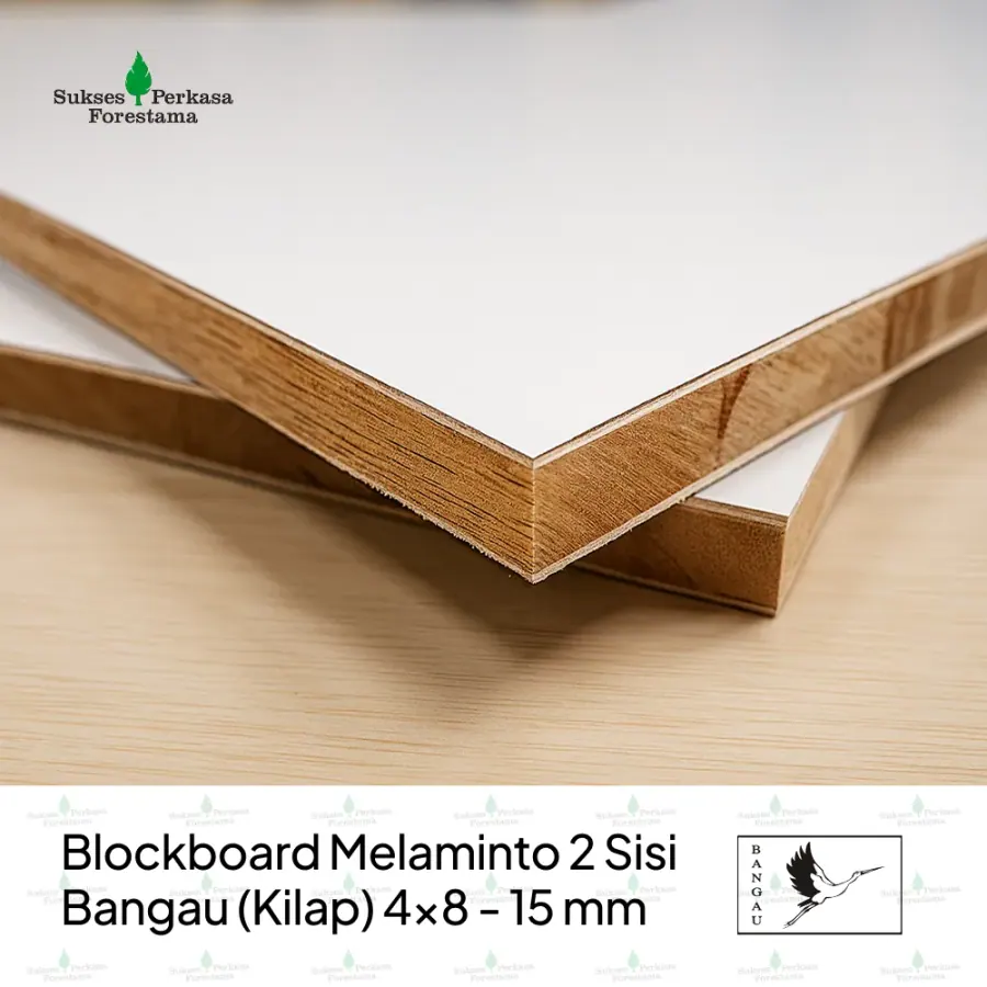 Blockboard Melaminto 2 Sisi Bangau (Kilap) 4x8 - 15 mm