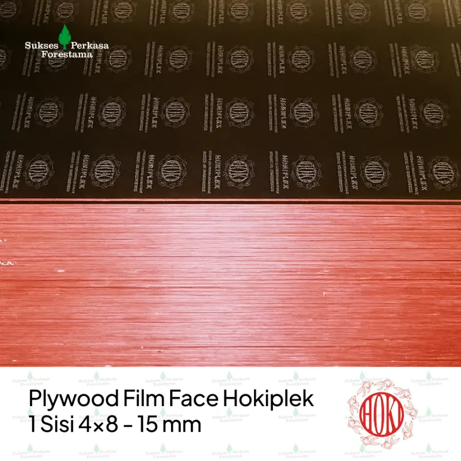 Plywood Film Face Hokiplek 1 Sisi 4x8 - 15 mm