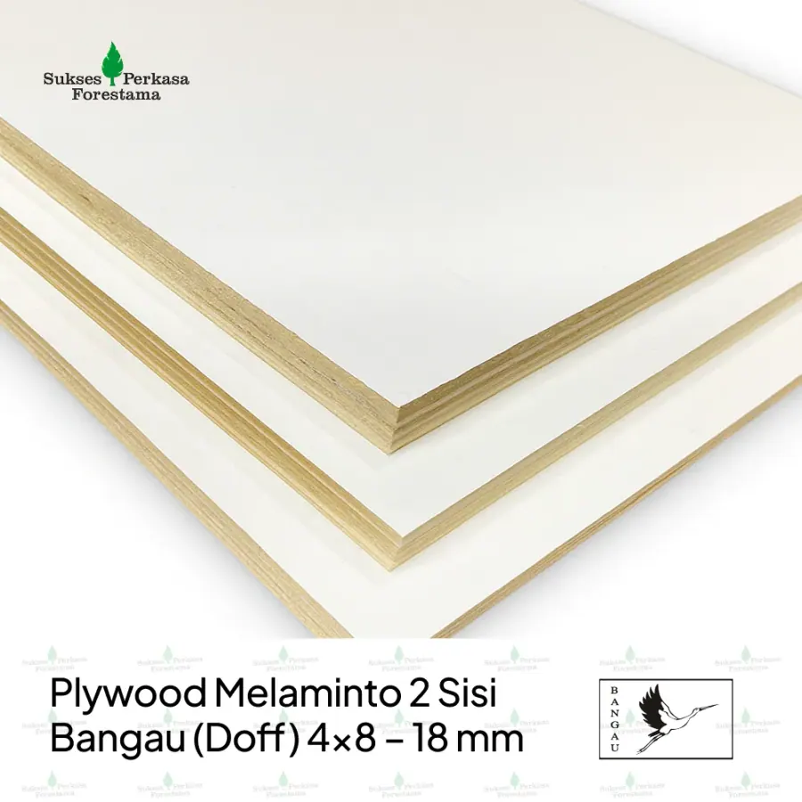 Plywood Melaminto 2 Sisi Bangau (Doff) 4x8 - 18 mm